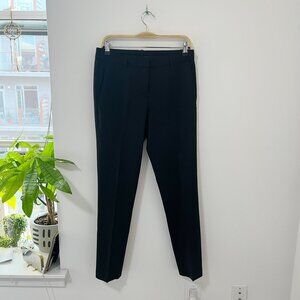 Theory Black Wool Blend Stretchy Pleated Front Pants Size 6